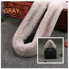 1x Faux Fox Fur Handbag Shoulder Straps Replacement Belts DIY Colorful Soft Warm
