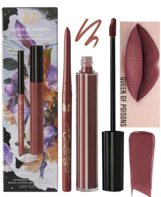 KVD Beauty Queen of Poisons Full-Size Vegan Transfer-Proof Lip Duo,NEW WITH BOX