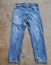 VTG 80s Levi's 506 Distressed Made In USA Orange Tab Jeans. 34x30