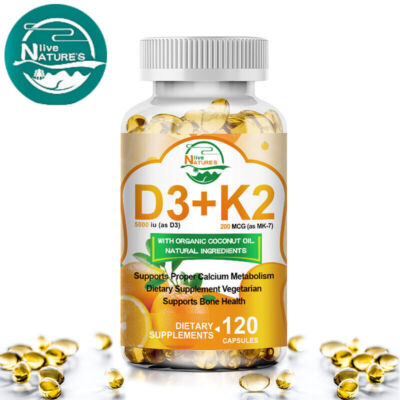 #ad #ad Vitamin D3 with K2 D3 5000IU and K2 200mcg 120 Vegetarian Capsules High Strength $12.83