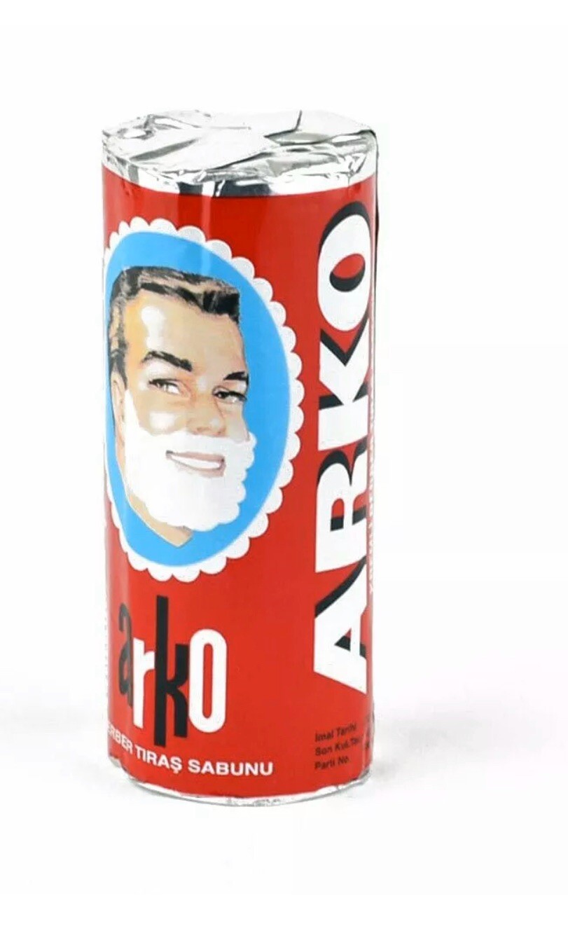 (3 pack) ARKO Shaving Soap Stick Shaving Brush and Safety Razor 75gr (2.64 oz)