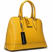 Cristiano Pompeo Tasche Alma Luxury Gelb Made in Italy Echtleder Epi Neu 379€