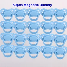 50x Blue Magnetic Pacifiers Dummy For Lifelike Real Reborn Baby Doll Accessories