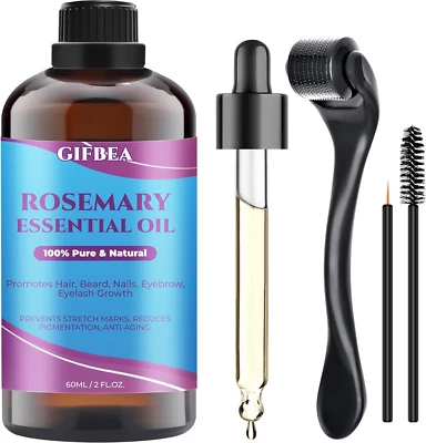 GIFBEA Organic Rosemary Oil for Hair Growth,100% Pure Undiluted Rosemary Essential Oil