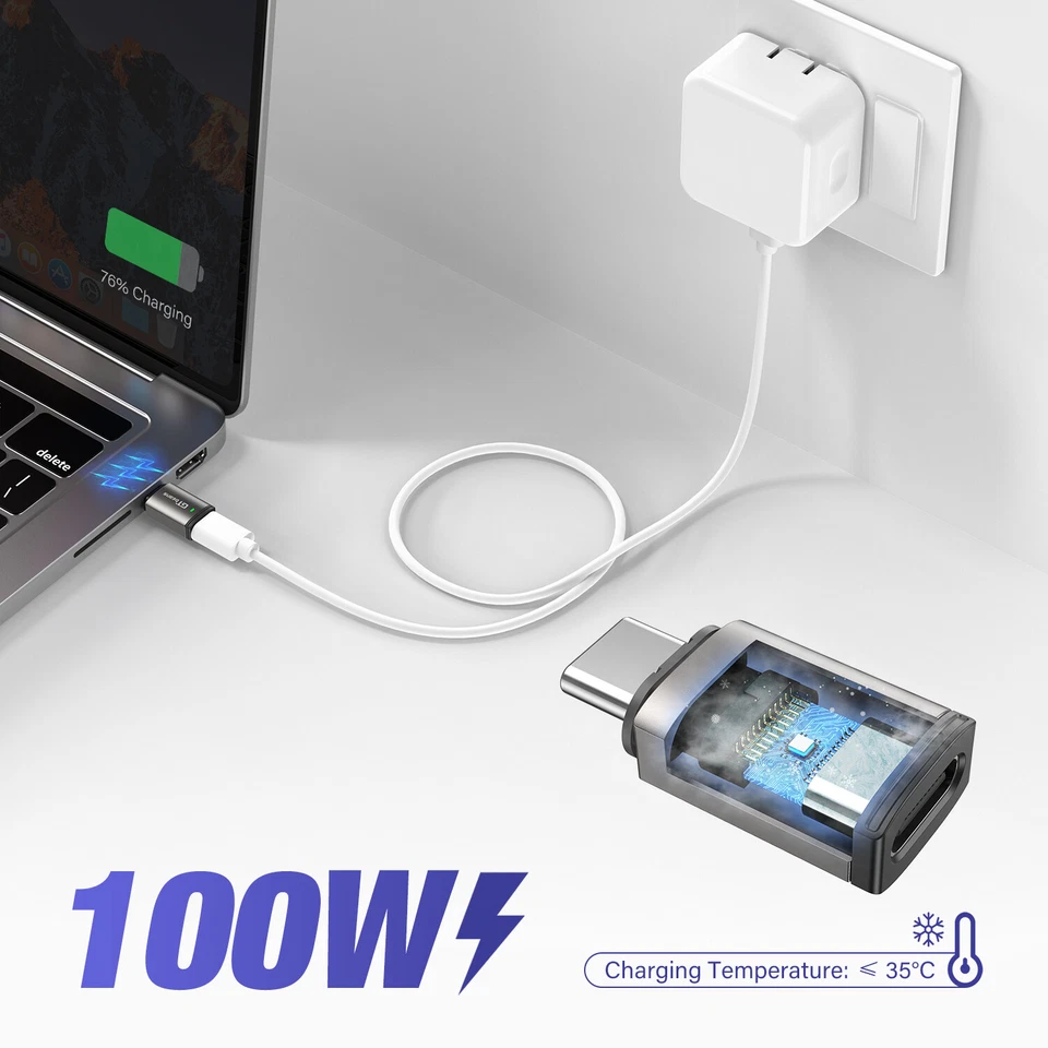 100W Magnetic Fast Charging Type C to USB C Adapter Connector Support PD Charger - image 3 of 4