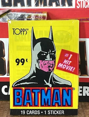 1989 TOPPS BATMAN #1 Hit Movie🍿JUMBO PACK 19 Cards 1 Sticker JOKER DC MINT OVP!