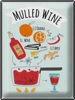 Blechschild Rezept Mulled Wine Orange Wine Anise 30X40Cm Deko Schild Tin Sign