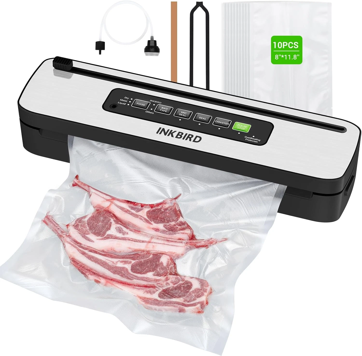 Powerful Vacuum Sealer with 6 Modes & Starter Kit - Compact Food Saver