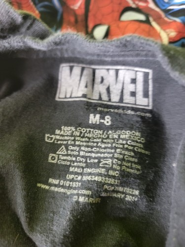 Marvel Youth Shirt Wrap Around Print Captain America Spiderman Ironman Wolverine - Picture 5 of 5