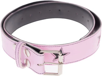STARS Sternen Kunstleder GÜRTEL / Belt  mit LACK - rosa Rockabilly - Bild 1 von 2