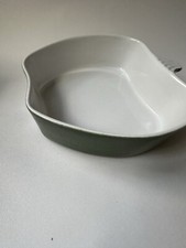 Deltis Stoneware Apple Shaped  Dish Baking Pie Pan Made In Portugal dark Green