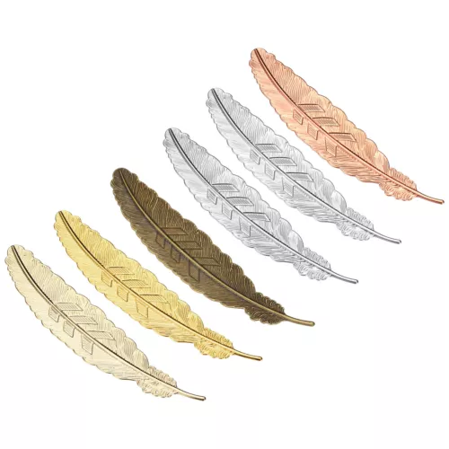 6X Metal Feather Bookmarks Book Marks Page Markers For Book Lovers 6 Colors HOT - Bild 9 von 10
