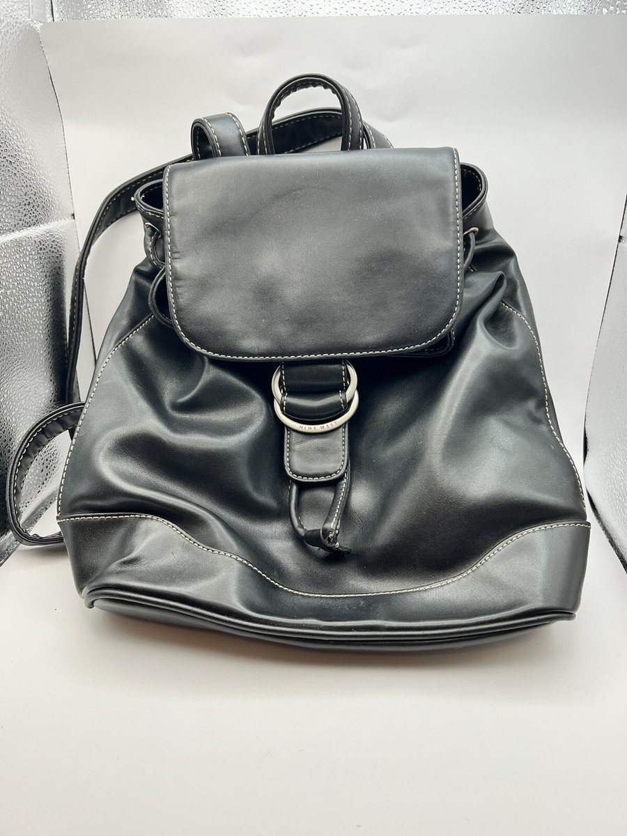 Nine West Black Leather Backpack Purse Nine West Black Leather Women main image 4