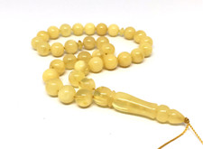 Islamic 33 Prayer Beads Gift Round NATURAL BALTIC Amber Tasbih Rosary 16g 10793