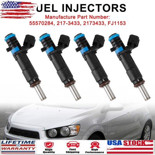 4PCS Fuel Injectors 55570284 Fit Chevrolet Cruze Sonic 1.8L 20112015