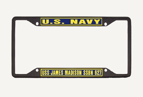 USS JAMES MADISON SSBN 627 License Plate U S Frame Military Car-Truck-RV SSF - Picture 8 of 8