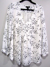 A PEA IN THE POD top shirt blouse L 14 Bust 46 Length 29-30 V-neck Birds