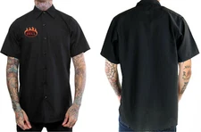 GO TO HELL Mens Mechanic Work SHIRT Punk Metal Rock country tattoo Biker Goth em