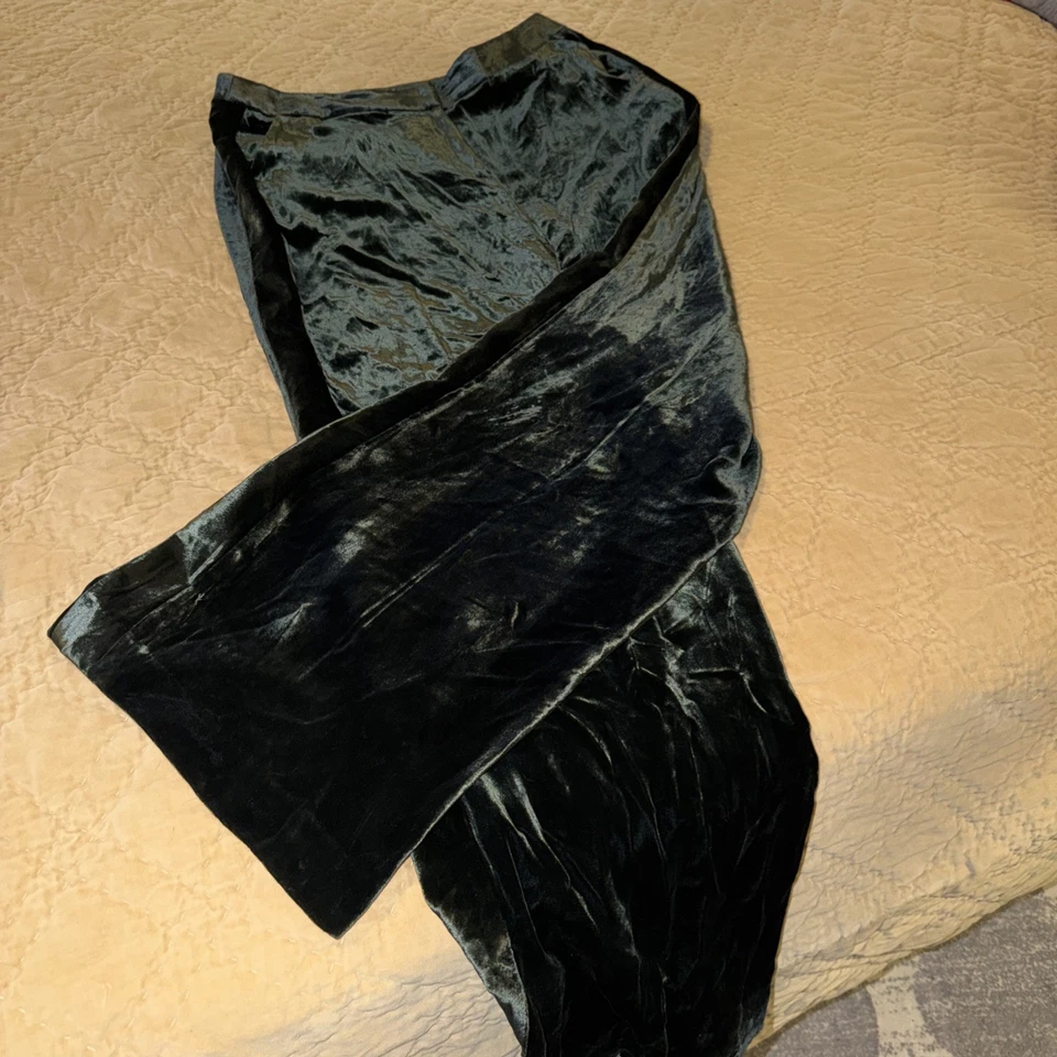 Boden Velvet Wide Leg Trousers Pants Green Size 12- II834 - Image 3 of 4
