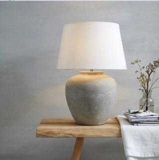 The White Company Whitewashed Southwold Ceramic Table Lamp Light Ivory Shade.