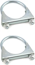 2.5" U-Bolt Muffler/Exhaust Clamp, Heavy-Duty Stainless Steel, 2 Pack