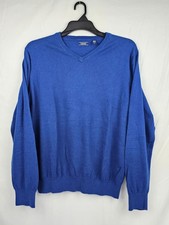 Izod Men's Lightweight V-Neck Sweater Blue Royal Size Large