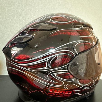 SHOEI XR-1100 Full Face Helmet Black Red Flame Size M Limited From