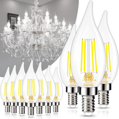 10 Pack E12 Candelabra LED Light Bulb 60 Watt Equivalent, 5000K Daylight Tybe B