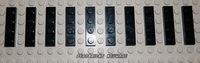 Lego Basic 10 Platten 1x4 schwarz #3710 NEUWARE
