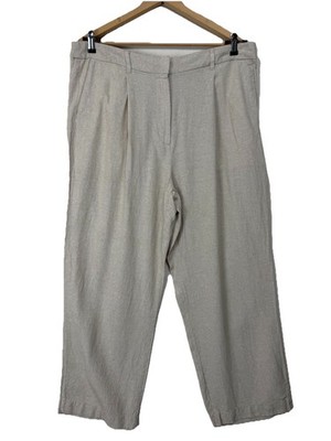 Old Navy Extra High Rise Wide Leg Taylor Pants Linen Blend w/ Pockets Women's XL