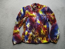 St John Sport Jacket Womens Small Abstract Twill Full Zip Collared Geometric