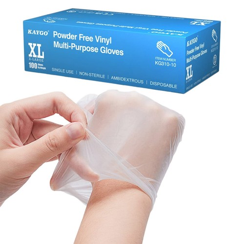 Disposable Vinyl Gloves, 100 pack Powder Free Latex Free, 3 Mil,Idea for Home...