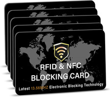 5-Pack RFID Blocking Cards with World Map Design for Wallet Protection