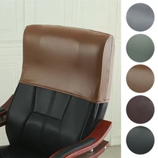 Chair Back Protection Backrest Slipcover PU Leather Elastic Head Pillow Cover US