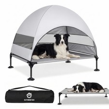 Elevated Dog Bed with Upgraded Canopy, Raised Outdoor Dog Tent with Powerful ...