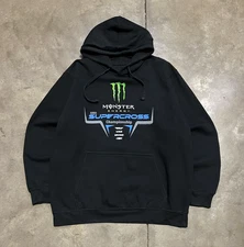 Vintage Monster Energy AMA Supercross Hoodie Moto X Racing Graphic Hoodie