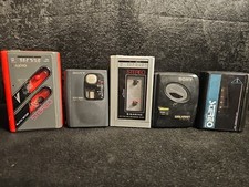 Lot Of 5 Vintage Casette Players, Sanyo, Sony. Parts Only