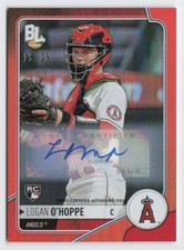 2023 Logan O'Hoppe Rookie Card Topps Big League Orange Foil Auto /25 #WR-53