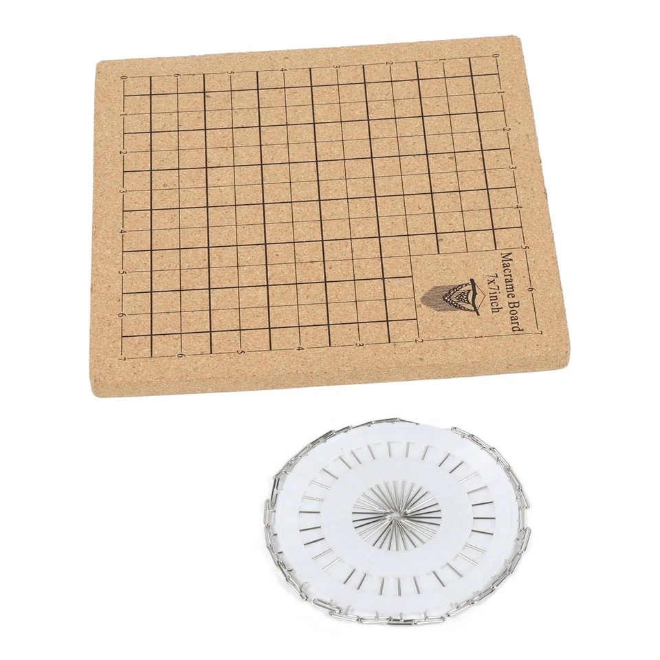 7x7 Inch Double Side Macrame Board DIY Grid Braiding Board With Pins For - Image 3 of 4