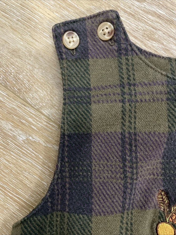 The Disney Store VTG Winnie The Pooh Plaid Jumper Dress Toddler Girl 4/5 Fall - Image 3 of 4