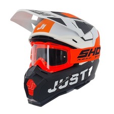 Kids Motocross Helmet Carbon Fibre Just1 J22 KTM Orange Black White Free Goggles