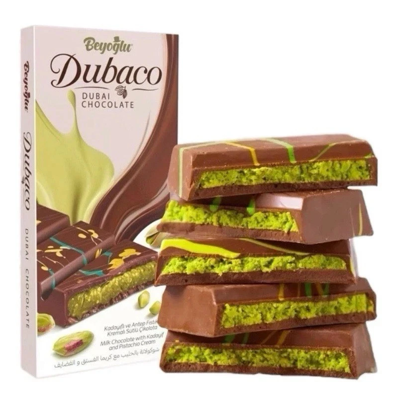 6 pcs Dubai Chocolate Bar 95g - Viral Chocolate - Premium Hand Knafeh,Pistachio - Image 2 of 4