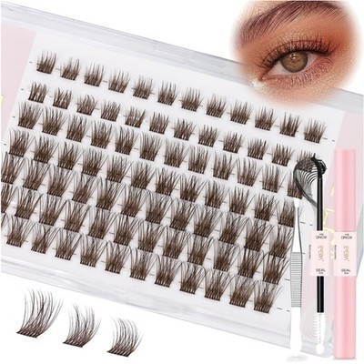 Braune Cluster Wimpern Kit Wispy Naturlich DIY Wimpernbüschel 8mm 10mm 12mm 8mm
