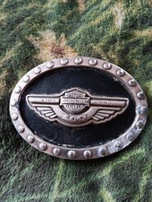 1903-2003 ~ HARLEY-DAVIDSON, 100th Anni. ~  Belt Buckle ~ NOS ~ Leather ,Vtg****