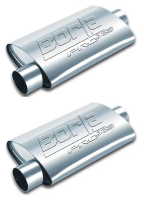 2 Borla 40358 Performance Exhaust Muffler 2.5'' Offset & Center Reversible T304SS