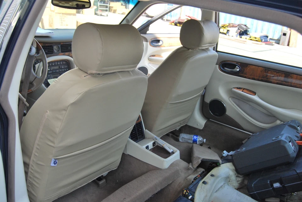 JAGUAR XJS 1991-1996 IGGEE S.COURO AJUSTE PERSONALIZADO 2 CAPAS DE ASSENTO DIANTEIRO 13 CORES - Imagem 3 de 4