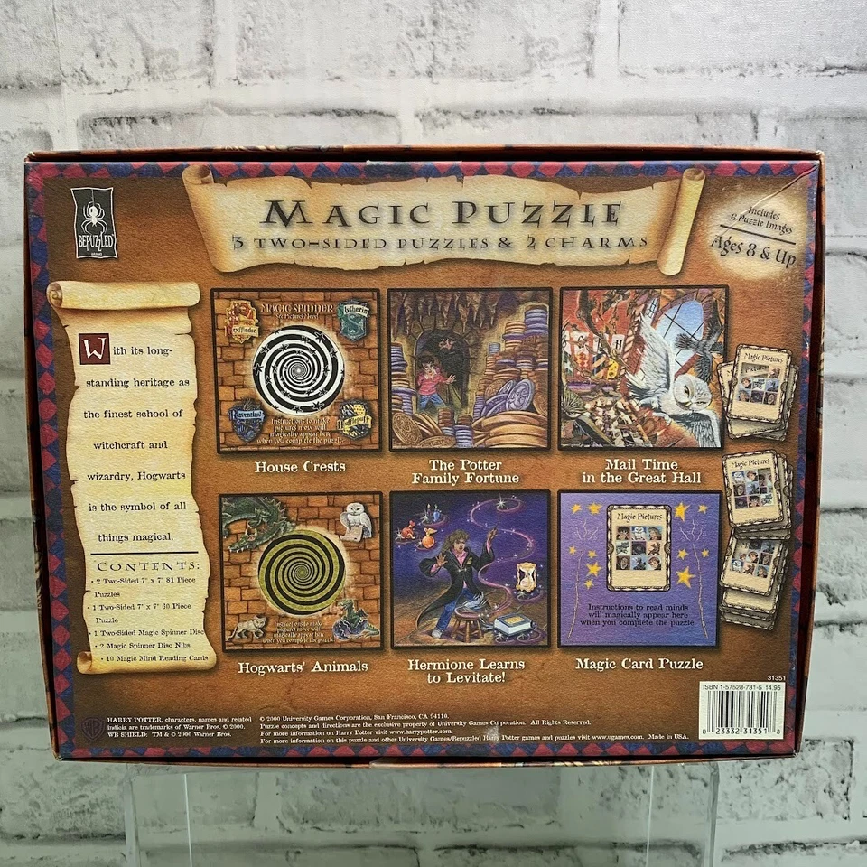 Rompecabezas mágicos de Harry Potter de colección de dos caras 3 rompecabezas y 2 dijes de Bepuzzled Foto 2 de 4