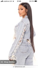 Ladies Cropped Denim Jacket Size 10