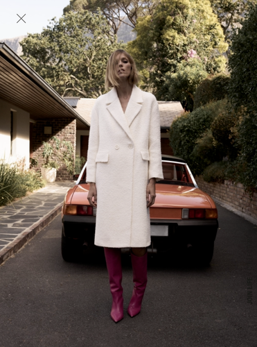 Zara SS22 Miscela Lana Cappotto Doppio Petto L XXL Ecru Giacca Bianca Foderata Nuova con Etichette - Foto 7 di 8