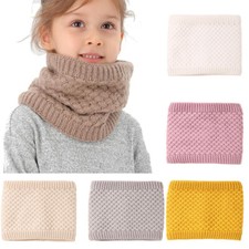 Kids Neck Warmer Boy Girl Knitted Plush Ring Scarves Thicken Ski Face Mask Cover